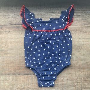 EUC 3m Baby Girl One-Piece 4th of July stars blue